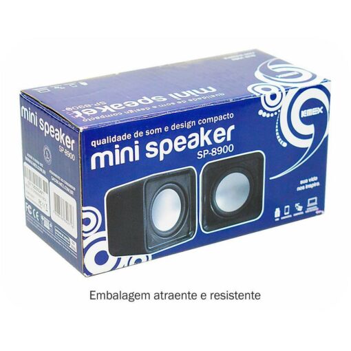 Caixa de Som Mini Speaker USB SP-8900 K-mex Preta