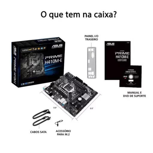 Placa-Mãe Asus Prime H410M-E, Intel LGA 1200, mATX, DDR4