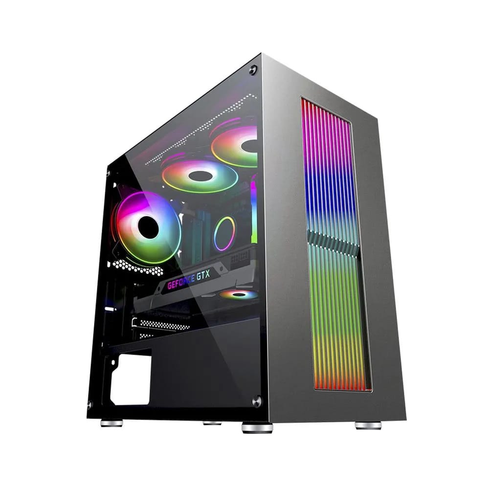 Gabinete Gamer K-MEX Bifrost IV CG-02RU, Preto, Led R 1 Gabinete Gamer Bifrost IV K-MEX CG-02RU, Preto, Led RGB