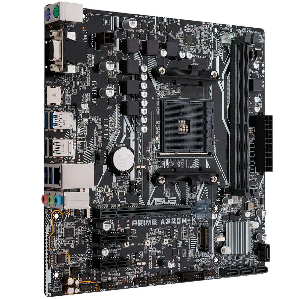 Placa-Mãe Asus Prime A320M-K/BR, AMD AM4, mATX, DDR4 3 Placa-Mãe Asus Prime A320M-K/BR, AMD AM4, mATX, DDR4