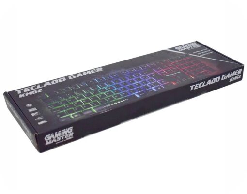 Teclado Gamer Semi Mecânico Led Usb Abnt2 Km-52 Rgb