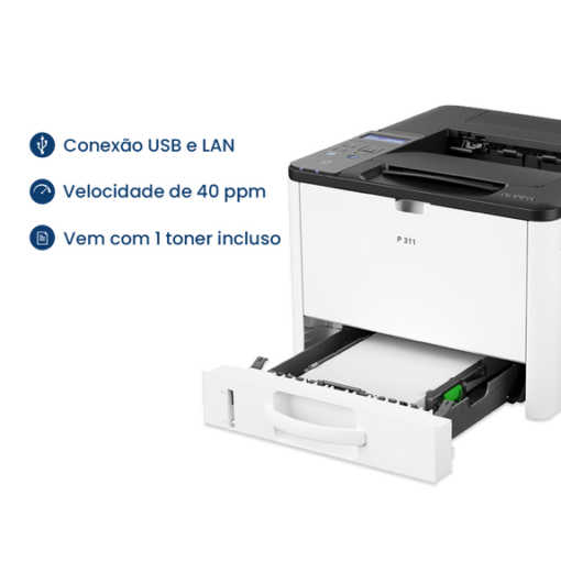 Impressora Ricoh P311 Laser Monocromática Com Ethernet