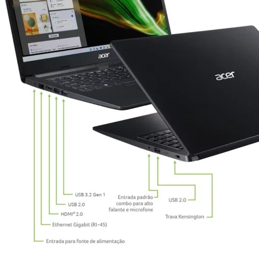 Notebook Acer Aspire 3 Intel Celeron W11 4GB 128GB SSD 15.6 A315-34-C2BV